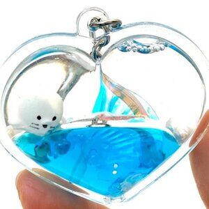 BC Heart Blue Floaty Key Charm with keyring - Seal